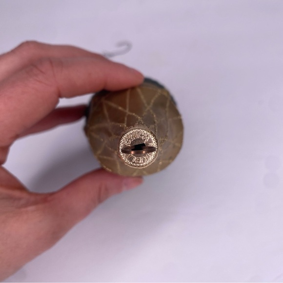 Vintage Czech Republic Hand Blown Glass Ornament Green Gold & Glittery - Picture 7 of 10